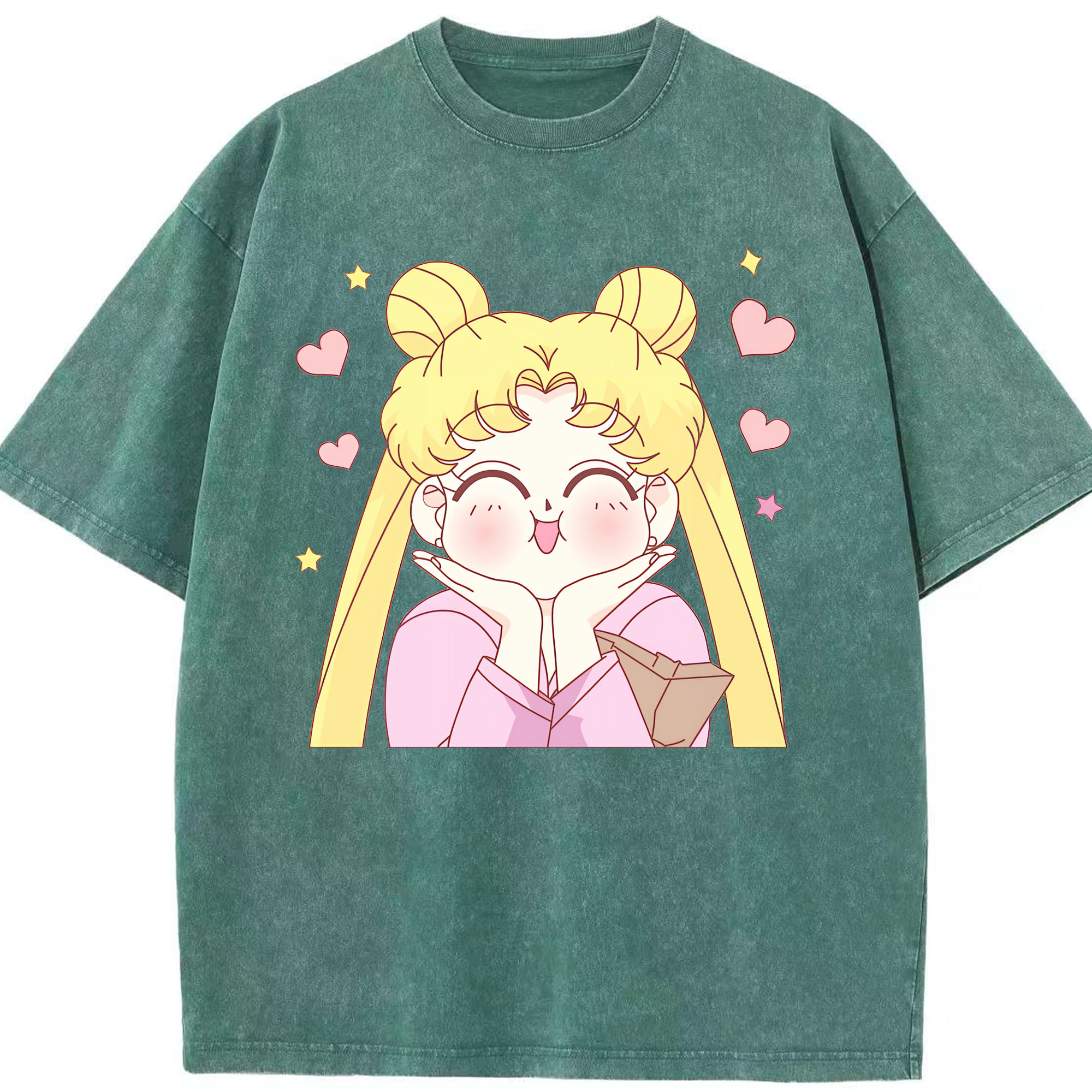 （画像用） 美少女戦士セーラームーン 愛野 美奈子 あいの みなこ Sailor Moon Aino Minako 綿100% ヴィンテージ風 半袖Tシャツ（フロントプリント）